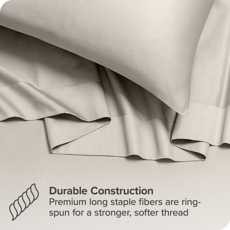 400 Thread Count Organic Cotton Sateen Bed Sheet Set by Bare Home, 6 of 9