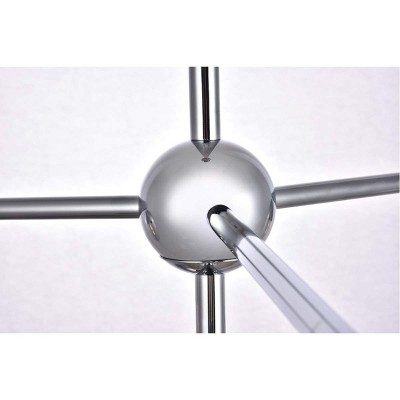Elegant Chrome and Clear Glass 36" Modern Pendant Light