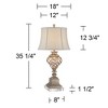 Barnes and Ivy Luke Traditional Table Lamp with Square Riser 35 1/4" Tall Mercury Glass Silver LED Nightlight Off White Shade for Bedroom Living Room - 4 of 4