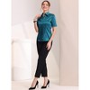 Allegra K Women's Casual Short Sleeve Satin Work Business Workwear Button Down Shirt - 4 of 4