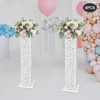 YIYIBYUS 8Pcs Flower Girl Basket White Wedding Column Carved Pillar Decoration - 3 of 4