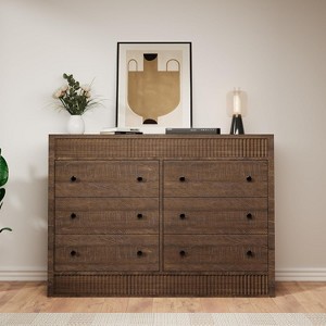 Drawer Dresser, Wooden Chest of Drawers, Fluted Storage Organizer - 1 of 4