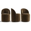 Dining Chairs Set of 3 Chenille Upholstered Dining Chair with Wheels Modern Round Dining Room Chair for Kitchen,Living Room -Tanpinhause - 2 of 4