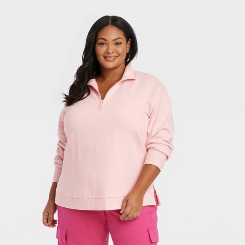 Women's Cropped Hooded Zip-up Sweatshirt - Universal Thread™ Pink