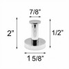 Evideco French Home Goods Wall Mount Bath Towel Single Robe Hook Polished Stainless Steal - 3 of 4