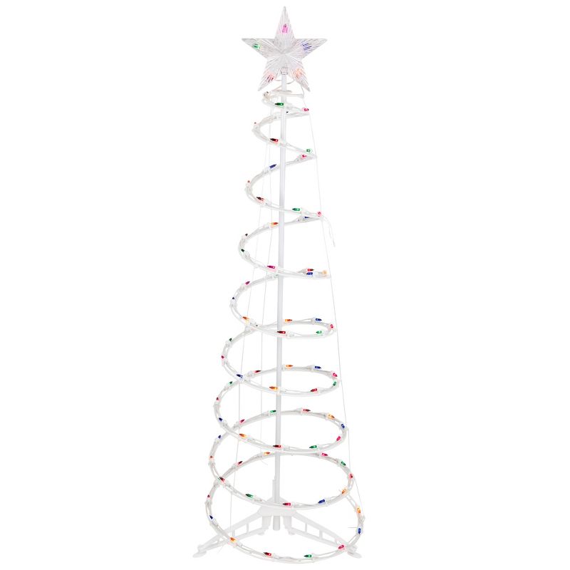Northlight 4ft Lighted Spiral Christmas Tree with Star Tree Topper, Multi Lights, 1 of 10
