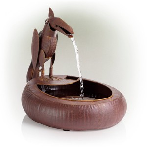 16" Iron Indoor/Outdoor Rustic Metal Toucan Water Fountain Yard Statue Brown - Alpine Corporation - 1 of 4