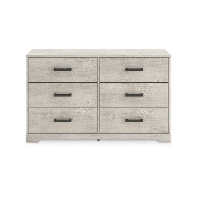 Gray Oak Grain 6-Drawer Modern Farmhouse Dresser