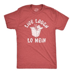 Mens Live Laugh Lo Mein Tshirt Funny Chinese Food Saying Quote Noodles Novelty Tee - Crazy Dog Men's T Shirt - 1 of 4