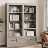 64 Inch Tall Bookshelf with 3 Drawers & 4-Tier Double Wide Shelves, Large Storage Bookcase for Library, Office, Living Room - 4 of 4