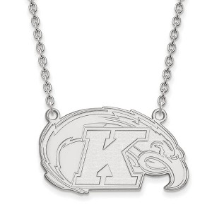 Black Bow Jewelry 14k White Gold Kent State Golden Flashes NCAA Necklace 18 Inch - 1 of 4