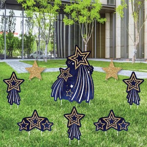 Big Dot of Happiness Starry Skies - Yard Sign and Outdoor Lawn Decorations - Gold Celestial Party Yard Signs - Set of 8 - 1 of 4