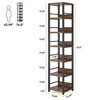 Resenkos Bookshelf, Bookcase Standing Shelf Unts,6-Tier Corner Shelf, Narrow Etagere Bookshelf Storage Rack,Rustic Brown - 3 of 4