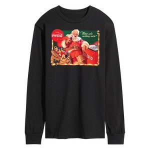 Men's - Coca-Cola - Vintage Santa With Coca Cola Ice Cooler Long Sleeve Graphic T-Shirt - 1 of 4