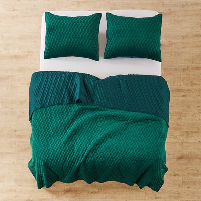 Emerald Green Velvet Full/Queen Reversible Quilt