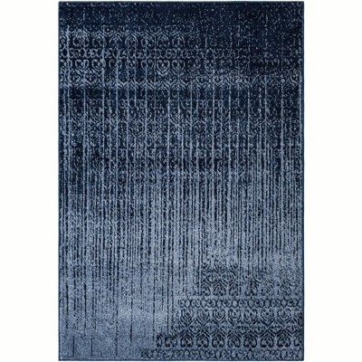 Reversible Tufted Spot Blue 4'x6' Easy-Care Synthetic Rug