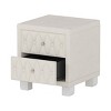 SEVOBAL Nightstands Elegant Velvet Bedside Table with 2 Drawers and Crystal Knob Handles for Bedroom Storage, Beige, 18.1"*18.1"*20" - 3 of 4