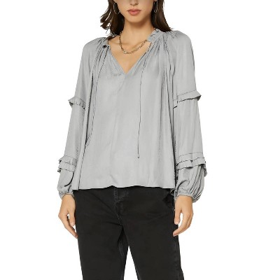 Women's Split Neck Long Sleeve Top - current air