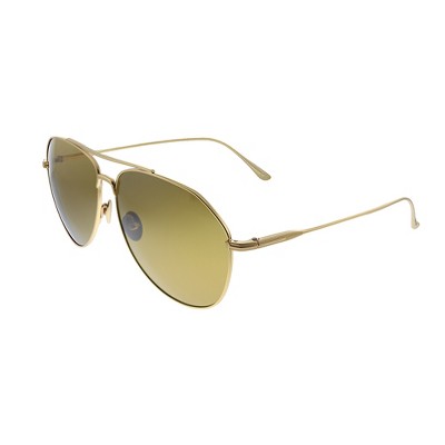 Tom Ford Cyrus TF 747 30E Unisex Aviator Sunglasses Gold Titanium 62mm