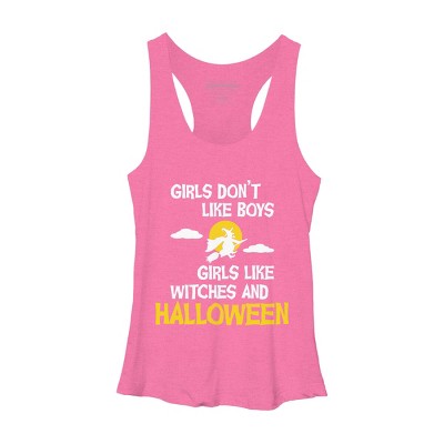 Women's Design By Humans Girls like Halloween By OffensiveFun Racerback Tank Top