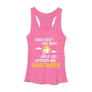 Women's Design By Humans Girls like Halloween By OffensiveFun Racerback Tank Top - 1 of 3