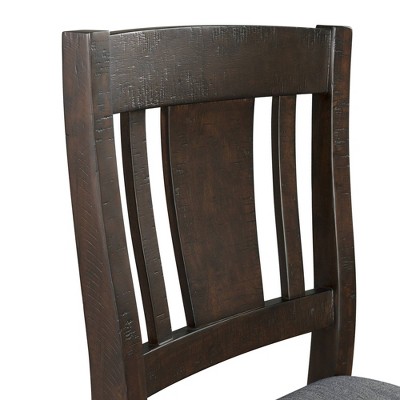 Rustic Gray Counter Height Dining Set with 4 Upholstered Chairs