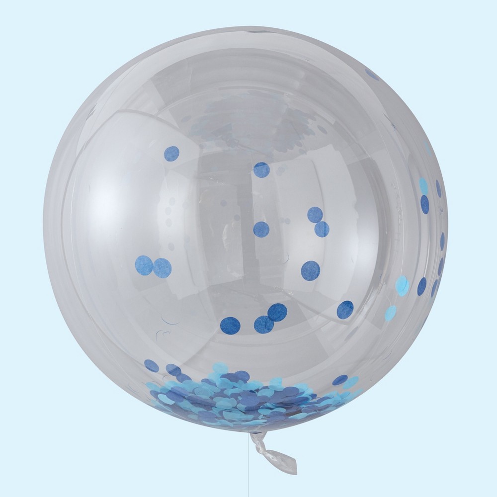 Large Confetti Balloon Blue