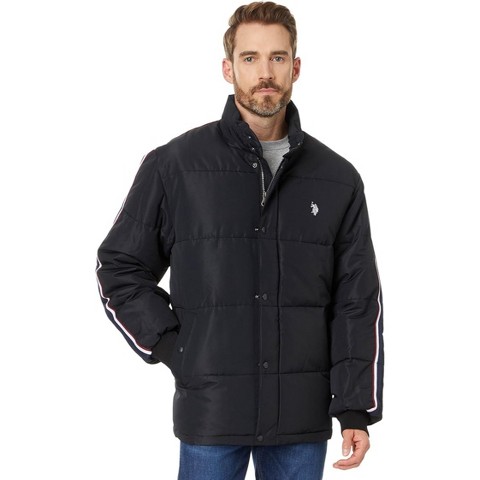 U.S. Polo Assn. U.S. Polo Assn. Men’s Stripe Winter Puffer Jacket Black XX-Large