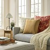 Oversized Floral Printed Square Throw Pillow - Threshold™ designed with Studio McGee: Chambray Cotton, Zipper Closure, Indoor Use - 2 of 4