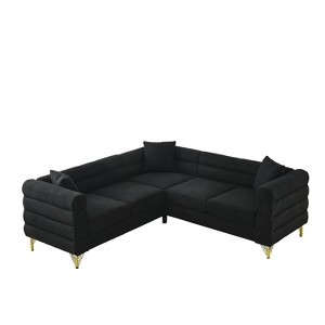 NicBex L-Shaped Teddy Sectional Sofa,5-Seat Corner Sofas with 3 Pillows for Living Room,Apartment,Office - 1 of 4