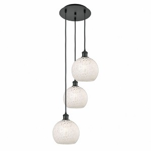 White Mouchette - 3 Light Cord Hung Multi Pendant In Modern Style-36 Inches Tall and 14.5 Inches Wide - 1 of 1