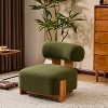 Racxily 27.25" Modern Boucle Lounge Chair, Solid Wood Frame with Rolled Backrest for Living Room & Office - 3 of 4
