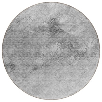 Silver Gray And Ivory Abstract Washable Indoor Outdoor Area Rug