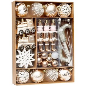 50Pcs Christmas Ball Ornaments for Christmas Trees, Small Baubles Decorative Hanging Ornaments Set for Xmas Tree Holiday Party Decor - 1 of 4