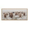 Kate and Laurel Sylvie Herd of Highland Cows Color Framed Canvas by The Creative Bunch Studio, 18x40, Natural - 2 of 4