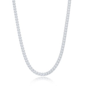 Links of Italy Sterling Silver 3mm Franco Chain (100 Gauge) - Rhodium Plated - Available Sizes: 18  , 22  , 24  Inches - 1 of 3