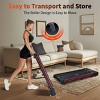 SEVOBAL Walking Pad Running 3HP Cushioned Belt 10° Incline Portable Treadmill Spacious Surface Under Desk Home Gym Office, Red, 49.6"*22.8"*5.5" - 3 of 4