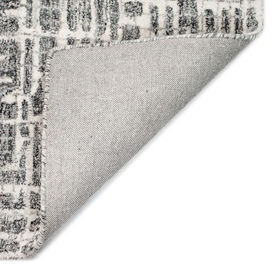 Handmade Charcoal Geometric Wool 5' x 7' Tufted Rug