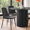 5-Piece 41.5" Dining Set for 4,Pedestal Black Round Dining Table with 4 Armless Dining Chair for Living Room,Dining Room,Farmhouse-Tanpinhause - 3 of 4