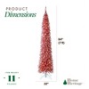 Home Heritage 7 Foot Prelit Artificial Pencil Christmas Holiday Tree with White LED Lights, Folding Metal Stand and Easy Assembly - 3 of 4