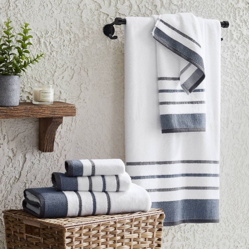 6pc Striped Towel Set - Isla Jade, 4 of 11