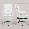 NicBex PU Leather Adjustable Height Swivel Executive Office Chair with Footrest and Lumbar Support for Work Study - 3 of 4