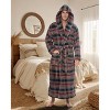 ADR Men's Robe, Plush Fleece Hooded Bathrobe Man, Long Warm Cozy Bath Robe Man - 2 of 4