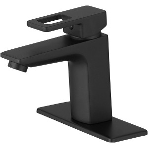 BWE Single Hole Single-Handle Bathroom Faucet in Matte Black - 1 of 4