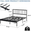 Full Size Metal Bed Frame, Platform Bed with Wave Headboard and 2 Storage Drawers, Metal Mattress Foundation, No Box Spring Needed - 2 of 4