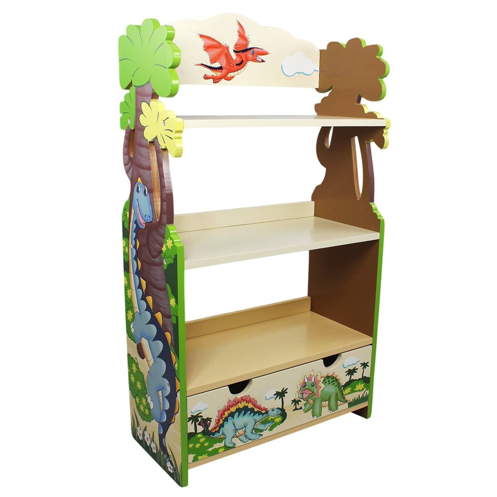 Photos - Wall Shelf Dinosaur Kingdom Kids' Bookshelf - Fantasy Fields by Teamson Kids