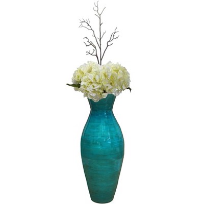 Uniquewise 20.5" Contemporary Bamboo Floor Flower Unique Shape Vase for Dining, Living Room, Entryway Decoration Fill It with Dried Branches or Flowers