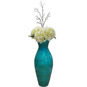Uniquewise 20.5" Contemporary Bamboo Floor Flower Unique Shape Vase for Dining, Living Room, Entryway Decoration - 1 of 4