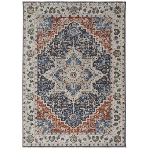 Kaia Transitional Medallion Ivory/Blue/Red Area Rug - image 1 of 4