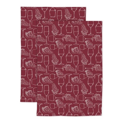 2pk Cotton Designer Oaked and Aged Kitchen Towels - MU Kitchen